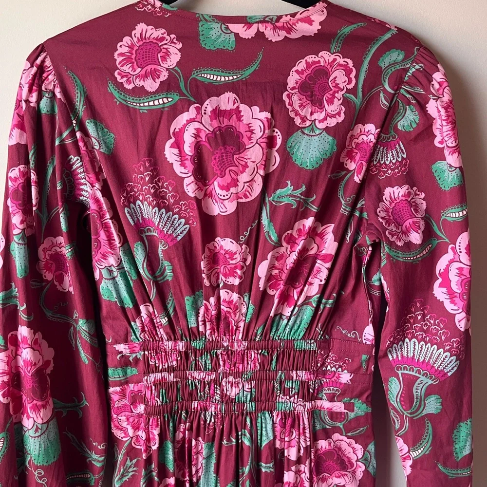 Sheradon French Eloise dress long sleeve in mulberry flora size XS NWT